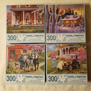 (4) Bits and Pieces 300 Large Piece Puzzles (Like New)